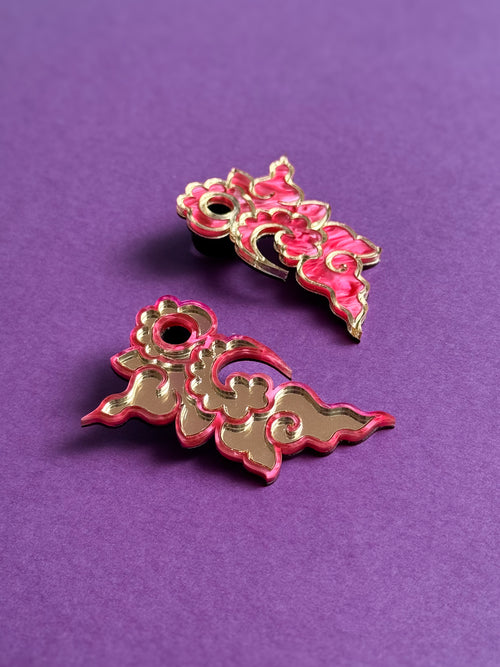Dilataciones Kumo nube japonesa en metacrilato rosa y oro — otra vista