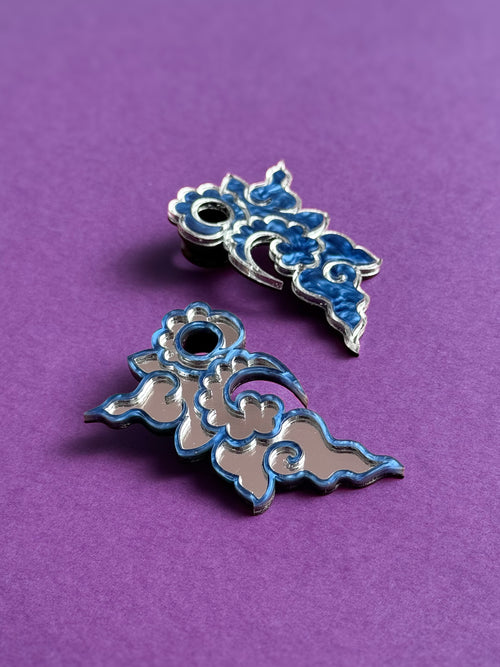 Dilataciones Kumo nube japonesa en metacrilato azul y plata — otra vista