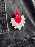 LUZ - Rojo Plata BROCHE